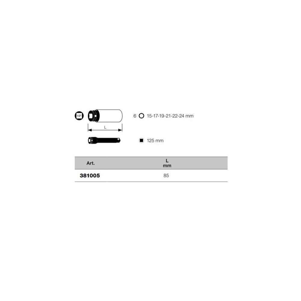 KRAFTWERK Schlag Steckschlüssel Satz lang 1/2" 7 Teile Produktbild KRAFTWERK Schlag Steckschlüssel Satz lang 1/2" 7 Teile bild 2