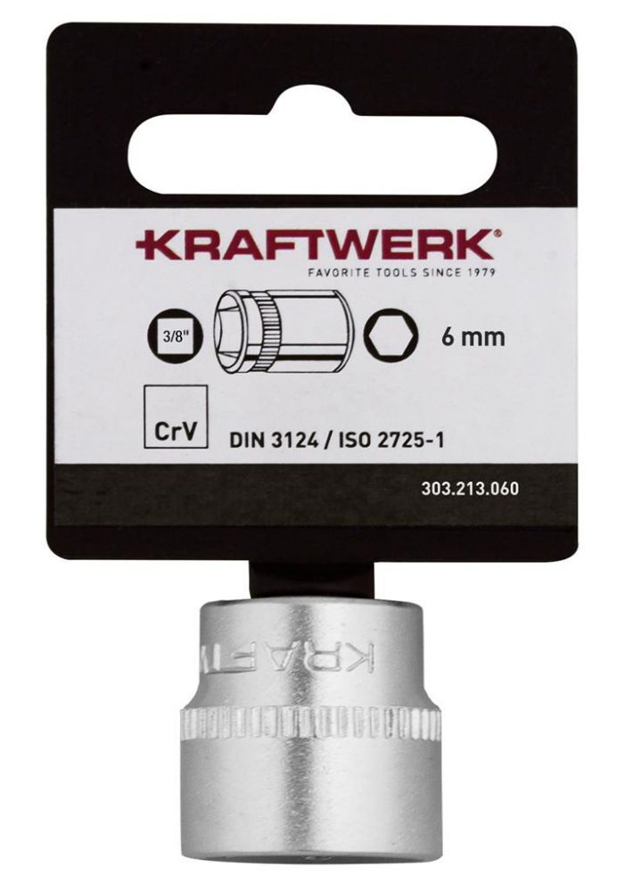Kraftwerk BASIC LINE 3/8 Zoll Steckschlüsseleinsatz 6 mm mit Hänger Kraftwerk BASIC LINE 3/8 Zoll Steckschlüsseleinsatz 6 mm mit Hänger