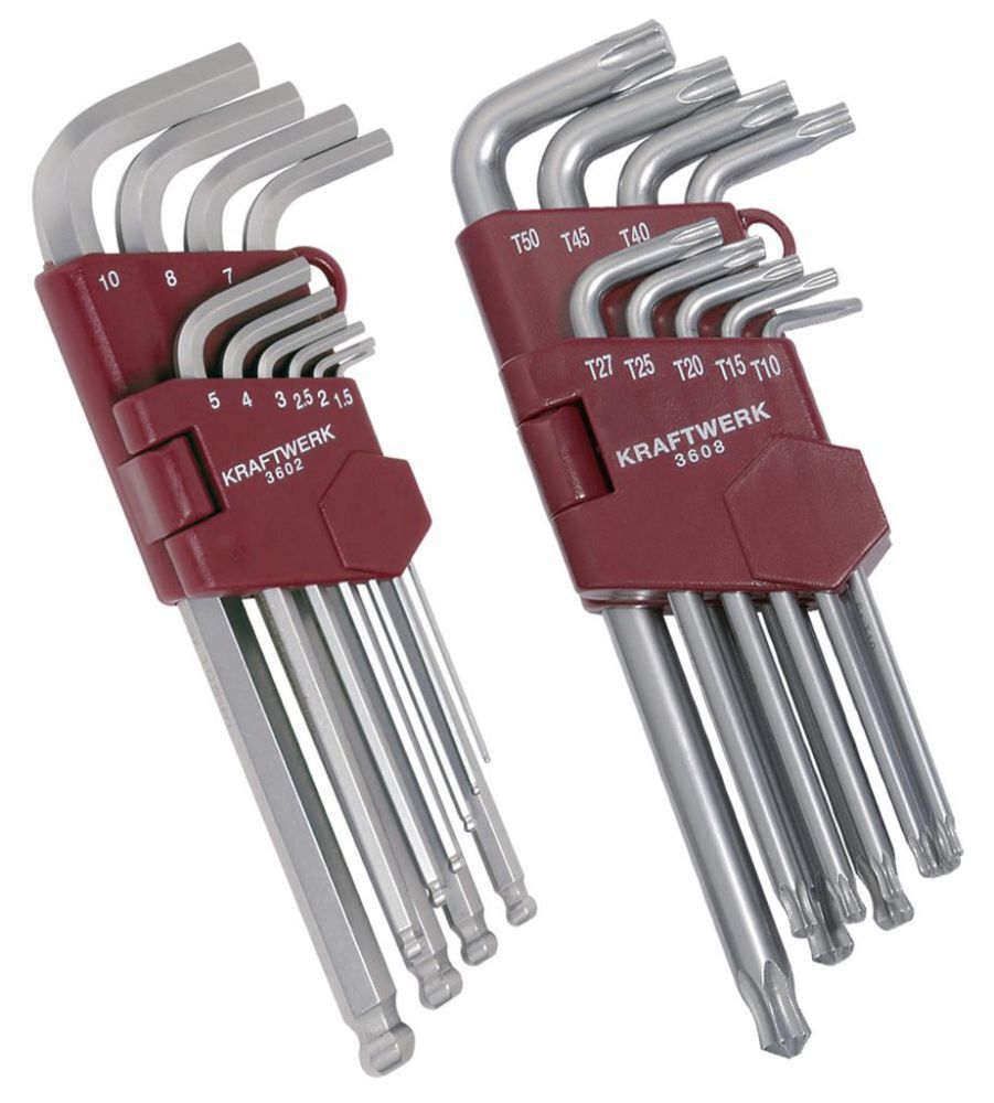 Kraftwerk Kugel Sechskant und Torx Stiftschlüssel Satz 19 teilig Produktbild Kraftwerk Kugel Sechskant und Torx Stiftschlüssel Satz 19 teilig
