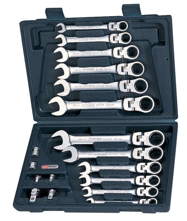 KS Tools Gelenk-Ratschenschlüssel-Satz 18-tlg mit Verriegelung Produktbild KS Tools Gelenk-Ratschenschlüssel-Satz 18-tlg mit Verriegelung