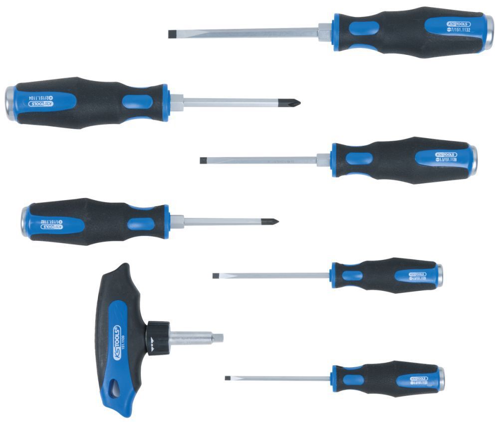 KS Tools ERGOTORQUEmax Schlagkappen Schraubendreher Satz 7 teilig Produktbild KS Tools ERGOTORQUEmax Schlagkappen Schraubendreher Satz 7 teilig