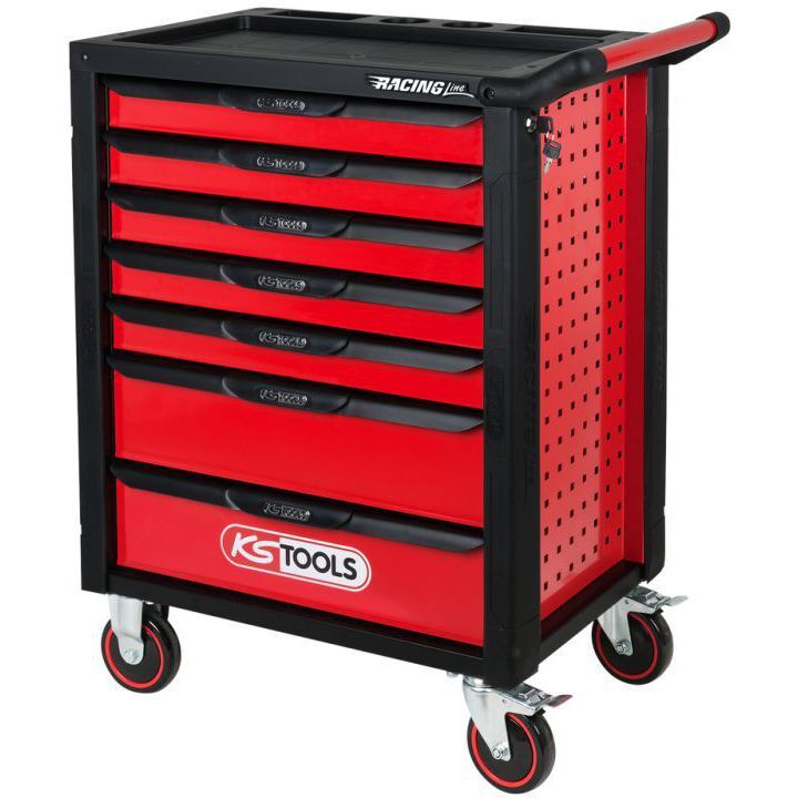 KS TOOLS RACINGline SCHWARZ/ROT Werkstattwagen mit 7 Schubladen und 215 Premium Werkzeuge Produktbild KS TOOLS RACINGline SCHWARZ/ROT Werkstattwagen mit 7 Schubladen und 215 Premium Werkzeuge