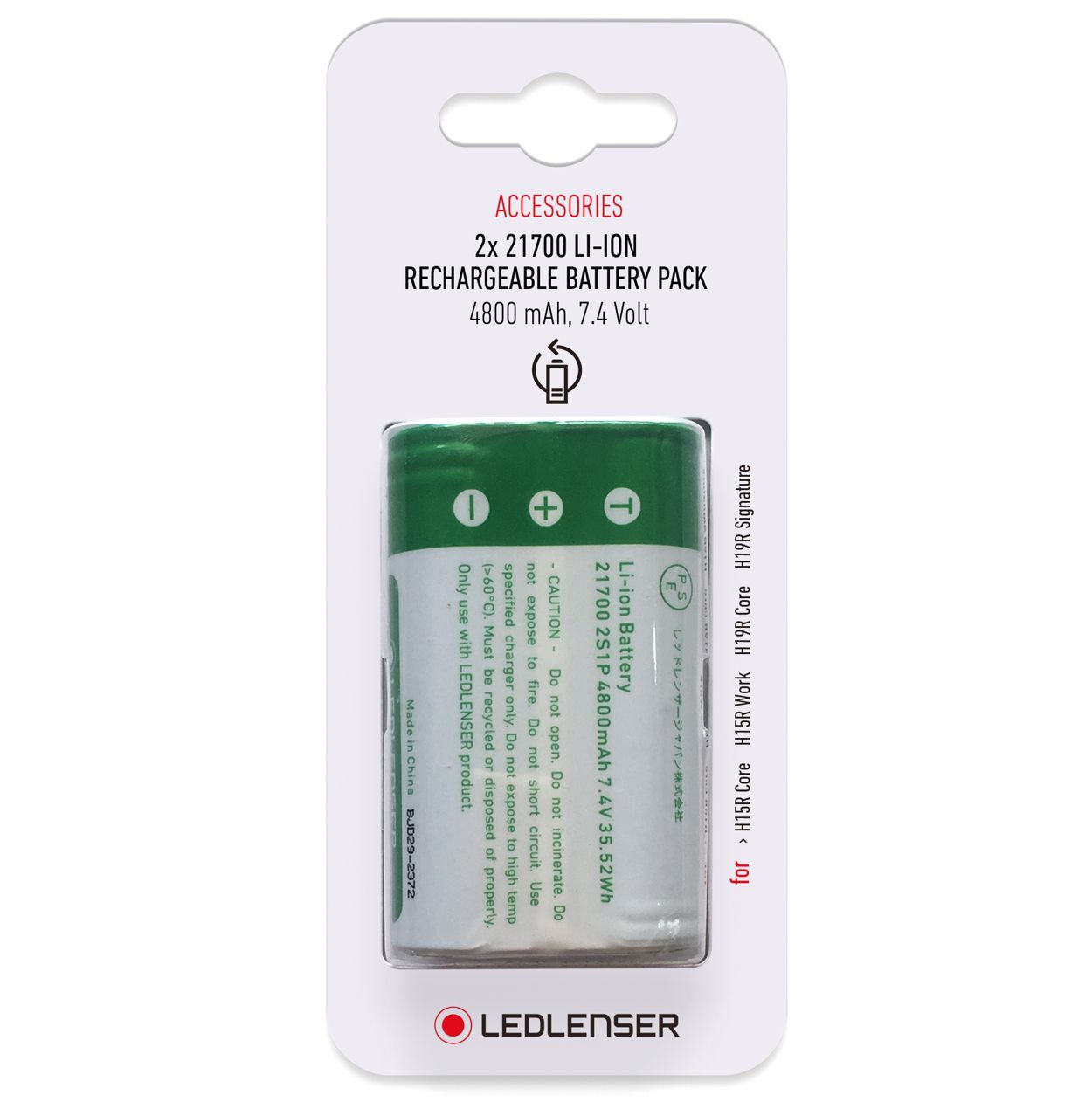 Ledlenser Akku Li-ion 2x 21700 Rechargeable Battery Pack Produktbild Ledlenser Akku Li-ion 2x 21700 Rechargeable Battery Pack