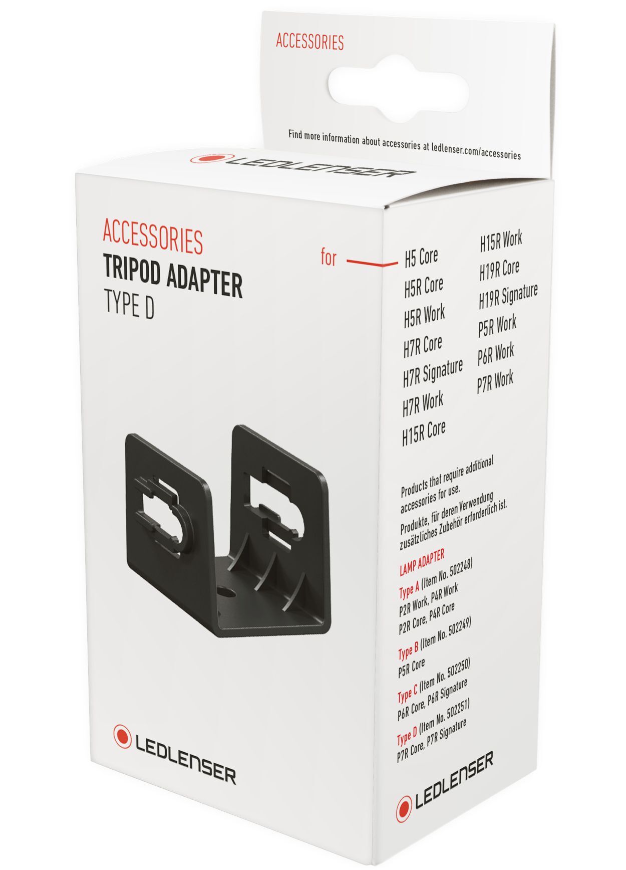Ledlenser Lampenhalterung Adapter Tripod Type D Produktbild Ledlenser Lampenhalterung Adapter Tripod Type D