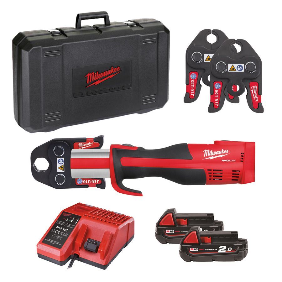 Milwaukee Bürstenloses Akku-Presswerkzeug (Sanitär) M18 BLHPT/2.0 Ah V-SET