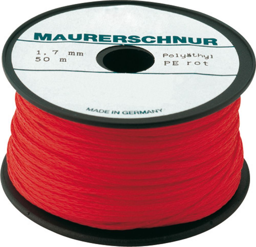 Maurerschnur PE 2,0mm 100m rot Overmann Produktbild Maurerschnur PE 2,0mm 100m rot Overmann