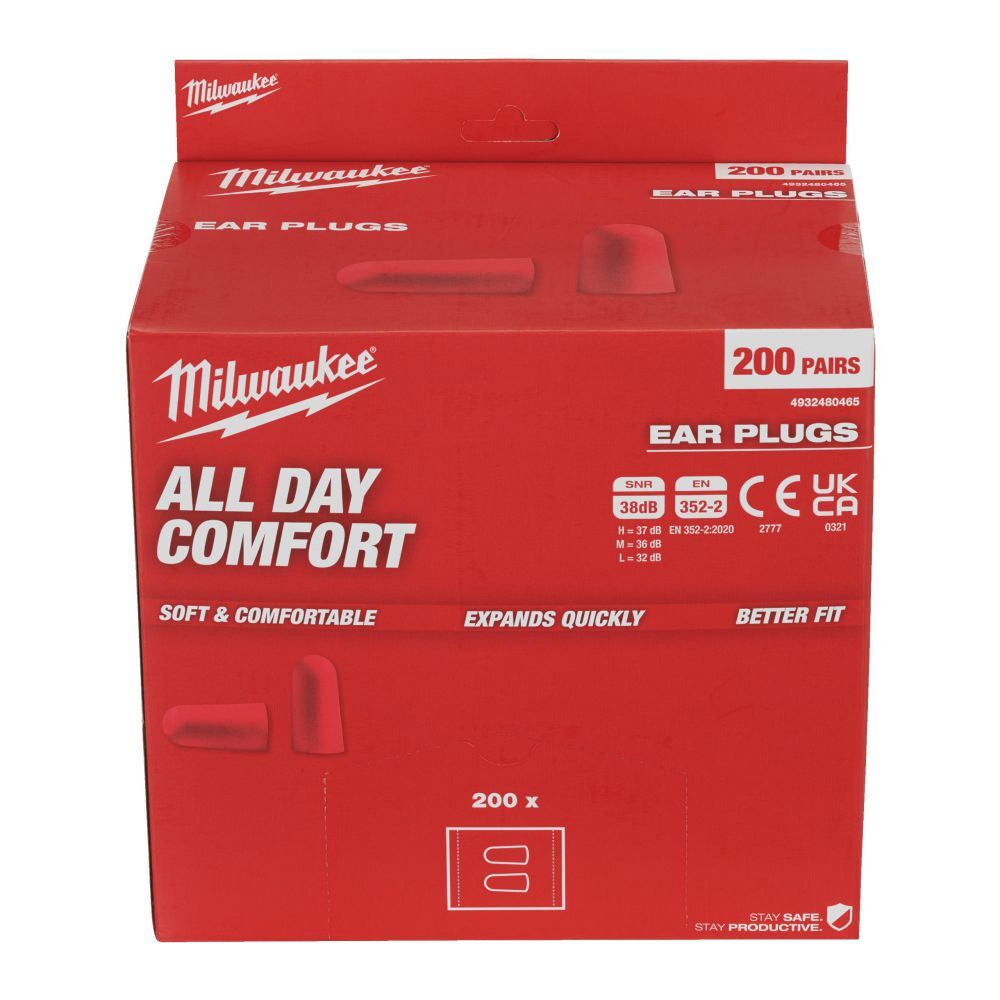 Milwaukee Einweg Gehörschutzstöpsel Schaumstoff Produktbild Milwaukee Einweg Gehörschutzstöpsel Schaumstoff