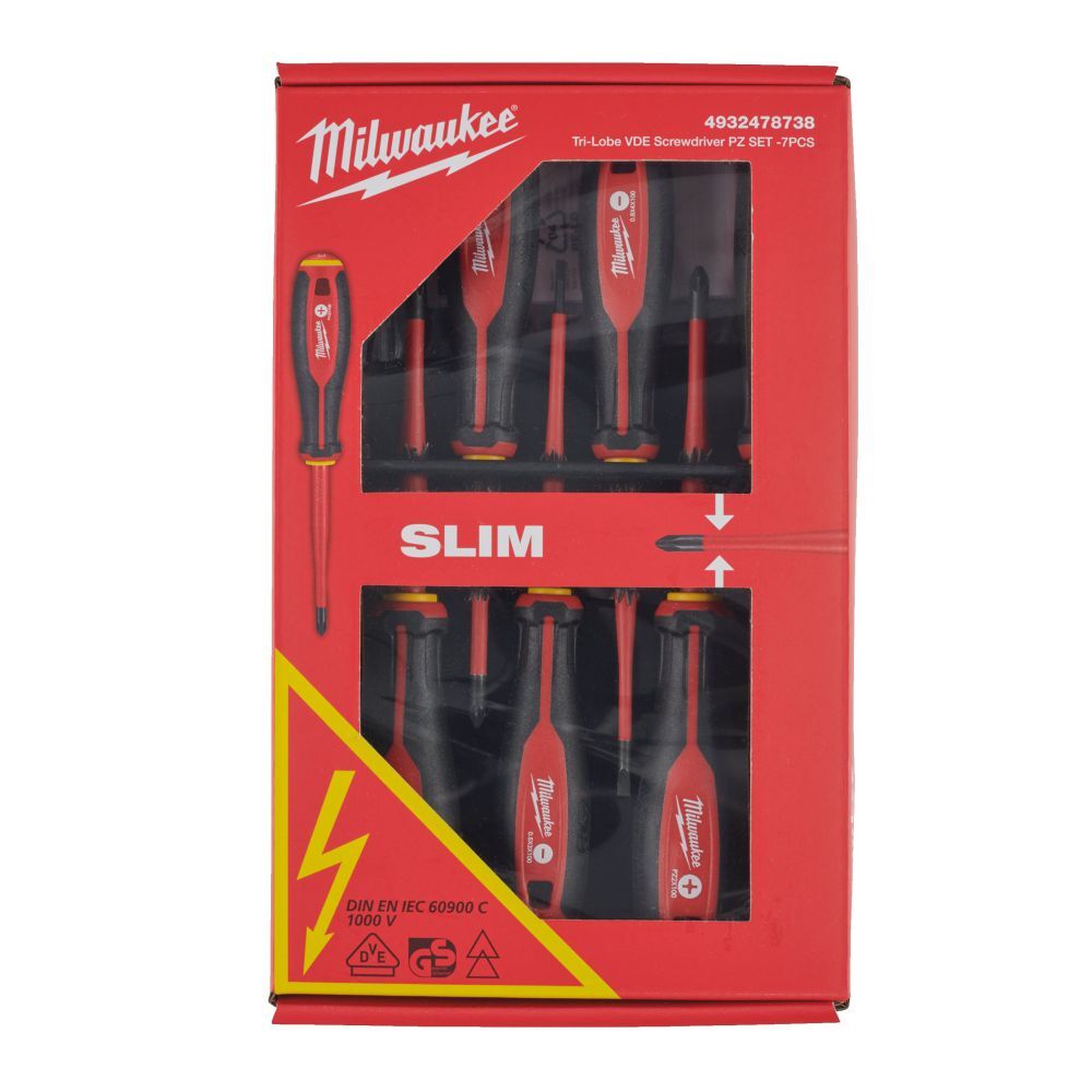 Milwaukee Tri-Lobe Schraubendreher 7 teilig VDE geprüft Produktbild Milwaukee Tri-Lobe Schraubendreher 7 teilig VDE geprüft
