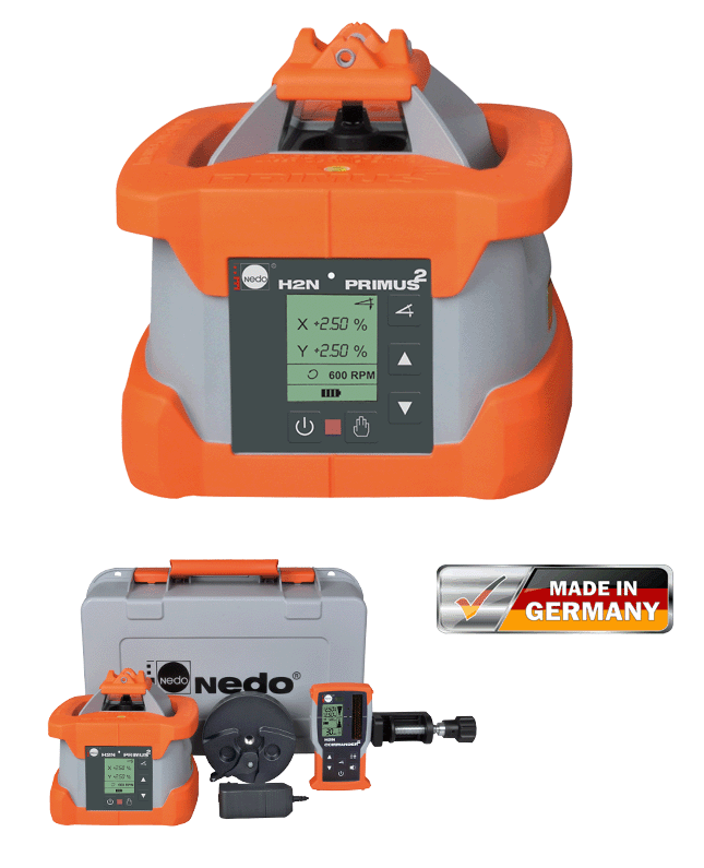 Nedo Rotationslaser PRIMUS 2 H2N+ / Laserkl. 2 mit Neigungsüberwachung inkl. COMMANDE Produktbild Nedo Rotationslaser PRIMUS 2 H2N+ / Laserkl. 2 mit Neigungsüberwachung inkl. COMMANDE