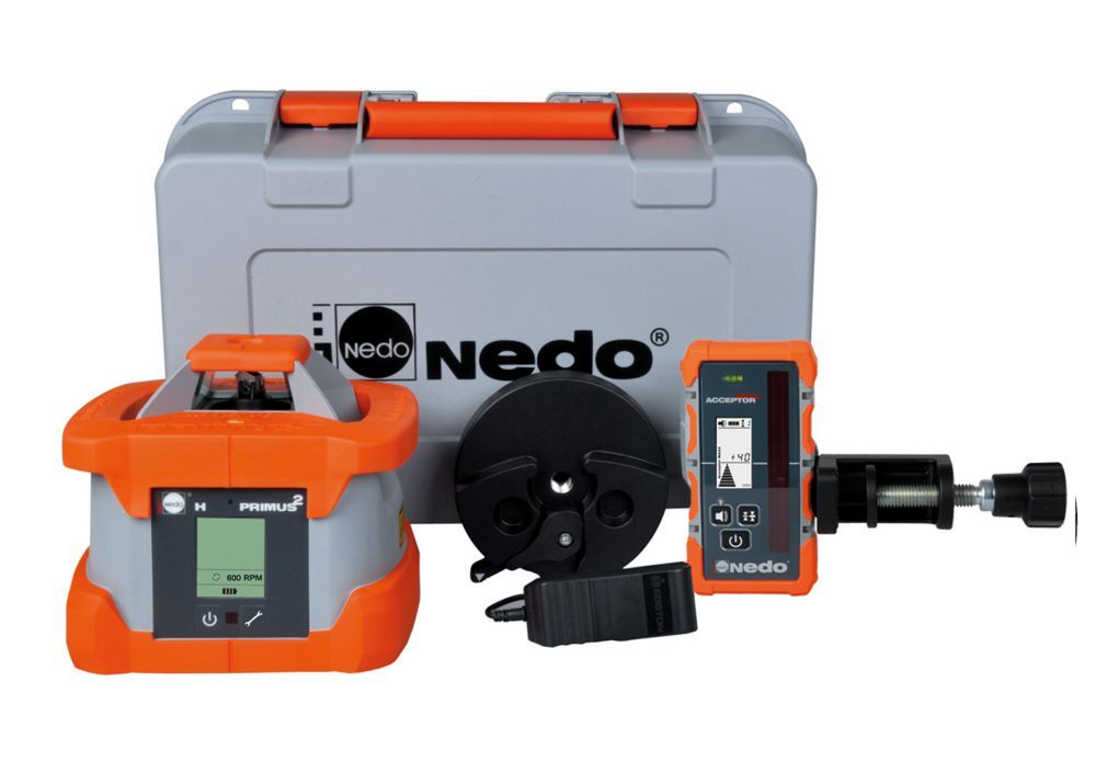 Nedo Rotationslaser Primus 2 H Laserklasse 2 mit ACCEPTOR MAXX Produktbild Nedo Rotationslaser Primus 2 H Laserklasse 2 mit ACCEPTOR MAXX