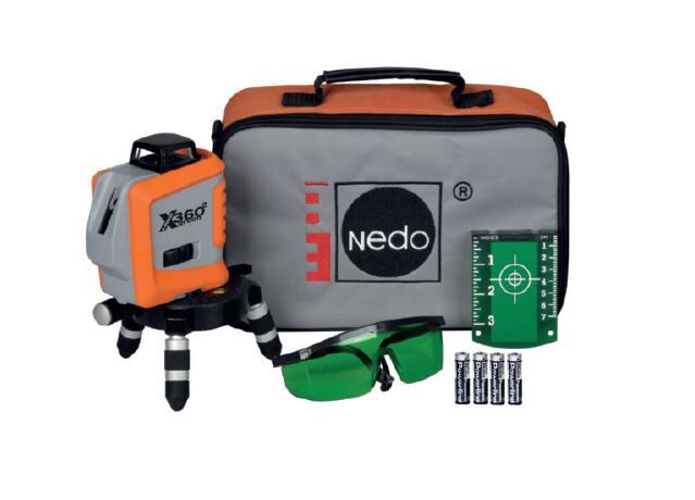 Nedo X-Liner 360² green Kreulinienlaser grün grau orange Produktbild Nedo X-Liner 360² green Kreulinienlaser grün grau orange bild 2