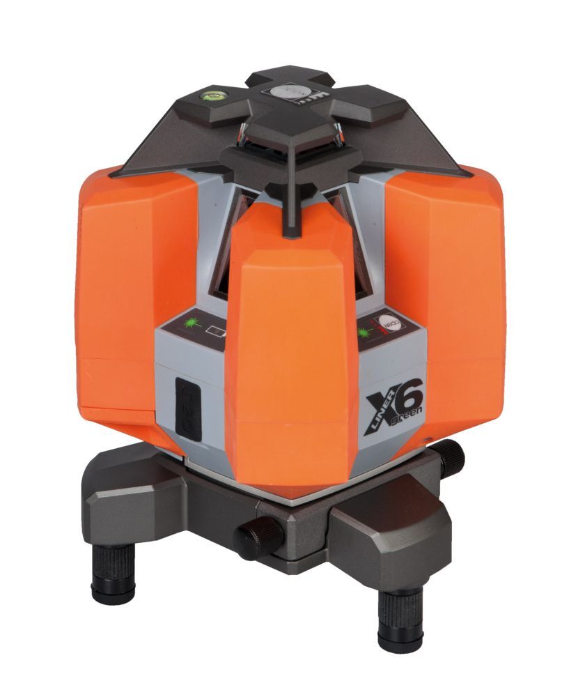 Nedo X-liner 6 green 360° + 4 vertikale Linien Kreuzlinienlaser grau und orange Produktbild Nedo X-liner 6 green 360° + 4 vertikale Linien Kreuzlinienlaser grau und orange bild 3