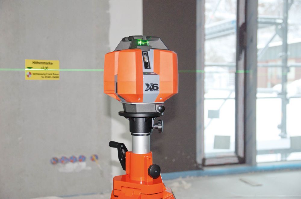 Nedo X-liner 6 green 360° + 4 vertikale Linien Kreuzlinienlaser grau und orange Produktbild Nedo X-liner 6 green 360° + 4 vertikale Linien Kreuzlinienlaser grau und orange bild 2