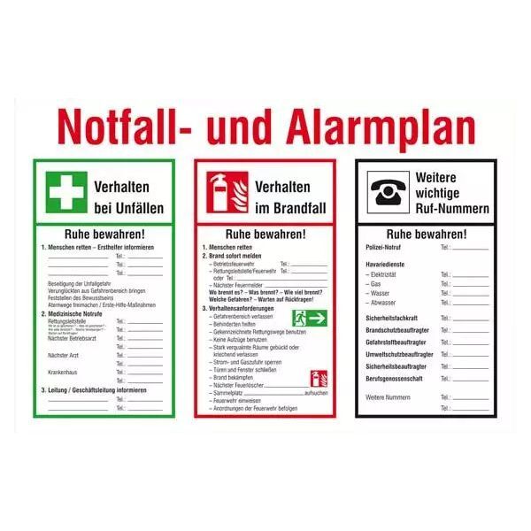Notfall- und Alarmplan Kunststoff (PVC) Produktbild Notfall- und Alarmplan Kunststoff (PVC)