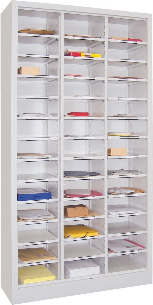 Pavoy Sortierschrank RAL7035 39 Fächer, offen Produktbild Pavoy Sortierschrank RAL7035 39 Fächer, offen