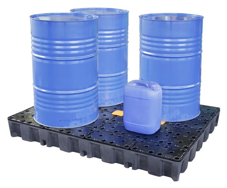 CEMO PE-Auffangwanne 250HD mit PE-Rost Auffangvolumen 250l
