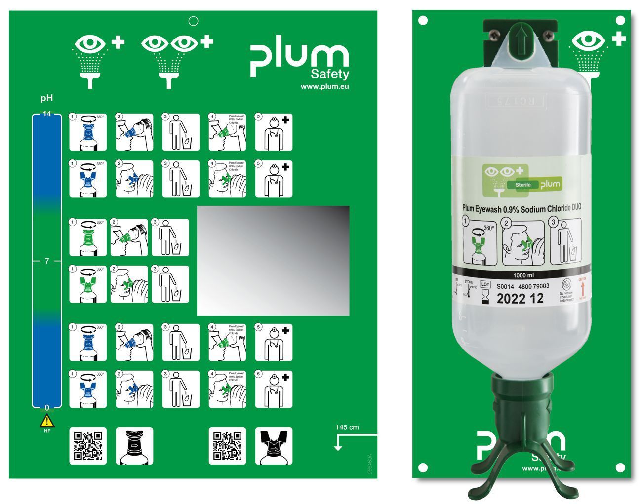 plum Augenspülstation Duo 4802 mit 1 Flasche1000 ml Produktbild plum Augenspülstation Duo 4802 mit 1 Flasche1000 ml