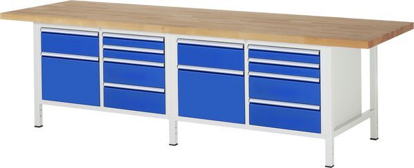 RAU Werkbank 8000 Modell 8472 Maße 3000 x 900 mm Höhe verstellbar Produktbild RAU Werkbank 8000 Modell 8472 Maße 3000 x 900 mm Höhe verstellbar