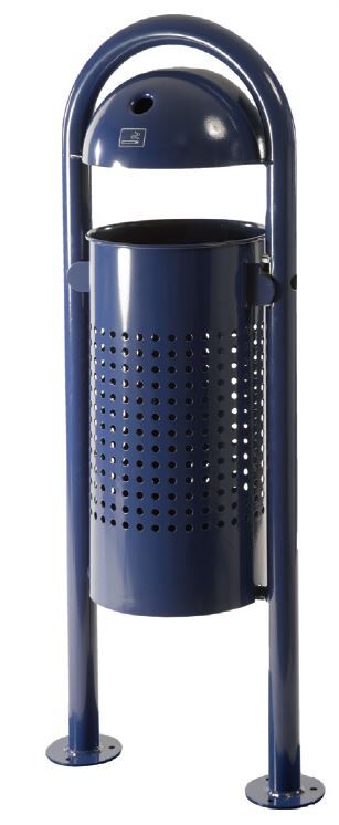 Renner Abfallbehälter 40 l inklusive Ascher RAL5013 zum Aufschrauben Produktbild Renner Abfallbehälter 40 l inklusive Ascher RAL5013 zum Aufschrauben