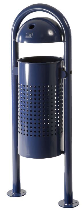 Renner Stand Abfallbehälter 40 l mit Ascher dunkelblau Produktbild Renner Stand Abfallbehälter 40 l mit Ascher dunkelblau