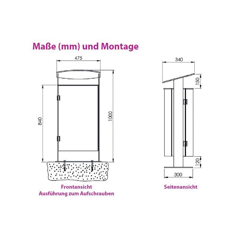Renner Stand Abfallbehälter 70L RAL6005 zum Aufschrauben Renner Stand Abfallbehälter 70L RAL6005 zum Aufschrauben