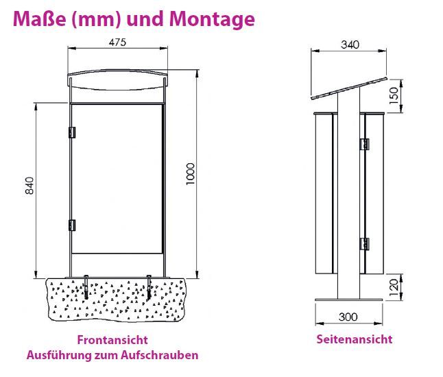 Renner Stand Abfallbehälter 70L Feuerverzinkt zum Aufschrauben Produktbild Renner Stand Abfallbehälter 70L Feuerverzinkt zum Aufschrauben bild 2