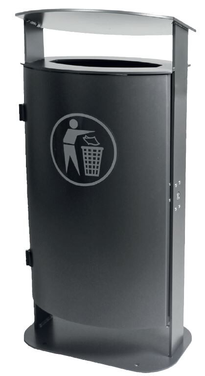 Renner Abfallbehälter 70 l schwarz Feuerverzinkt zum Aufschrauben Produktbild Renner Abfallbehälter 70 l schwarz Feuerverzinkt zum Aufschrauben