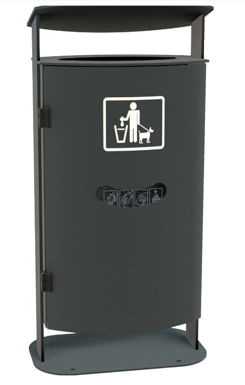 Renner Abfallbehälter 70 l mit Ascher und Beutelspender DB703 Produktbild Renner Abfallbehälter 70 l mit Ascher und Beutelspender DB703