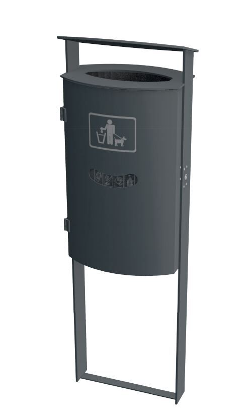Renner Stand Abfallbehälter mit Ascher und Beutelspender DB703 Produktbild Renner Stand Abfallbehälter mit Ascher und Beutelspender DB703