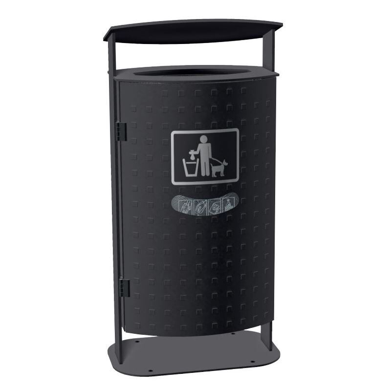 Renner Stand Abfallbehälter mit Beutelspender RAL5013 aufschraubbar Produktbild Renner Stand Abfallbehälter mit Beutelspender RAL5013 aufschraubbar