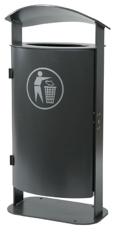 Renner Abfallbehälter Farbe schwarz Feuerverzinkt aufschraubbar Produktbild Renner Abfallbehälter Farbe schwarz Feuerverzinkt aufschraubbar