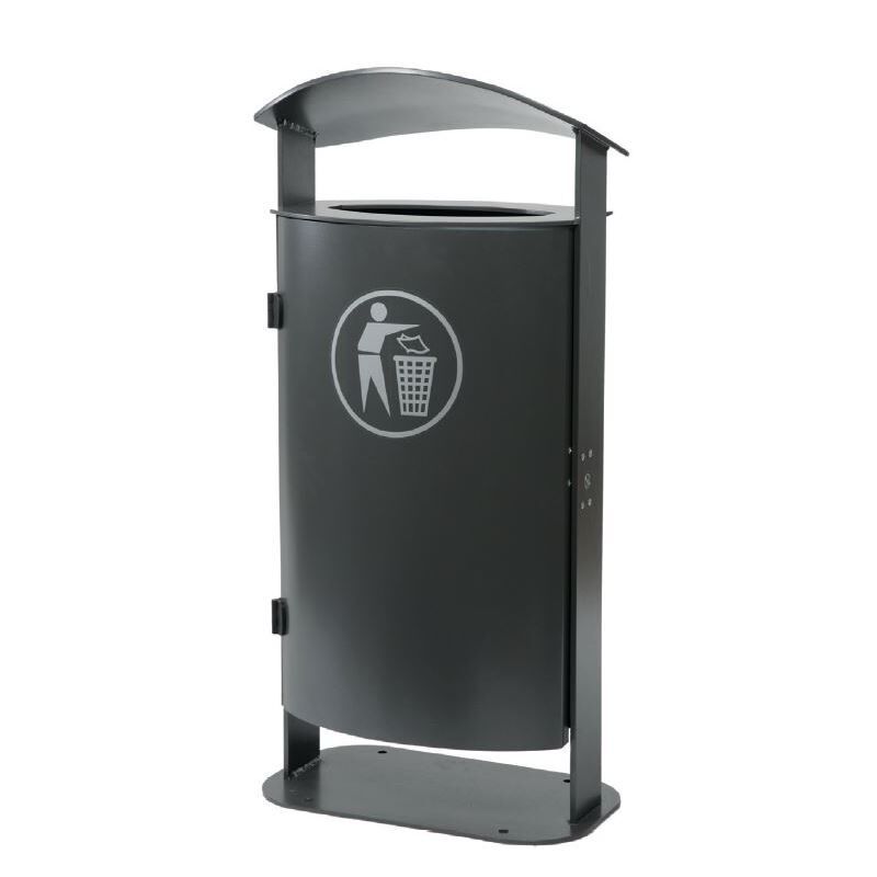 Renner 70 l Abfallbehälter 340 mm Tiefe RAL6005 aufschraubbar Produktbild Renner 70 l Abfallbehälter 340 mm Tiefe RAL6005 aufschraubbar