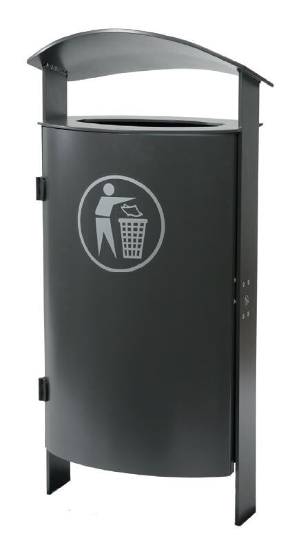Renner Abfallbehälter in schwarz 70 l Feuerverzinkt Produktbild Renner Abfallbehälter in schwarz 70 l Feuerverzinkt