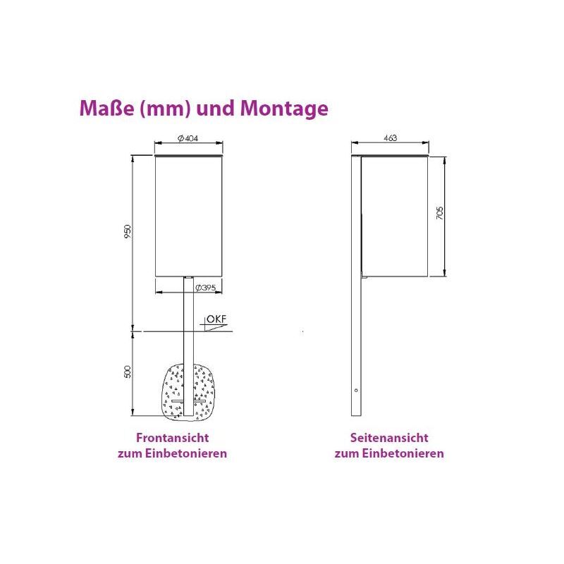 Renner Stand Abfallbehälter 60L mit Ascher und Pfosten DB703Renner Stand Abfallbehälter 60L mit Ascher und Pfosten DB703 Produktbild Renner Stand Abfallbehälter 60L mit Ascher und Pfosten DB703Renner Stand Abfallbehälter 60L mit Ascher und Pfosten DB703 bild 2