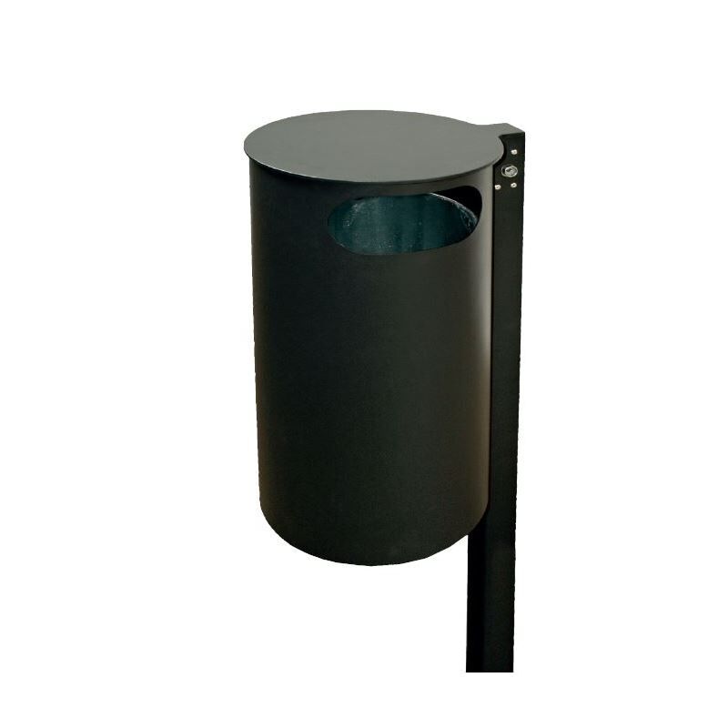 Renner Abfallbehälter mit Ascher sowie Pfosten RAL5013 Produktbild Renner Abfallbehälter mit Ascher sowie Pfosten RAL5013