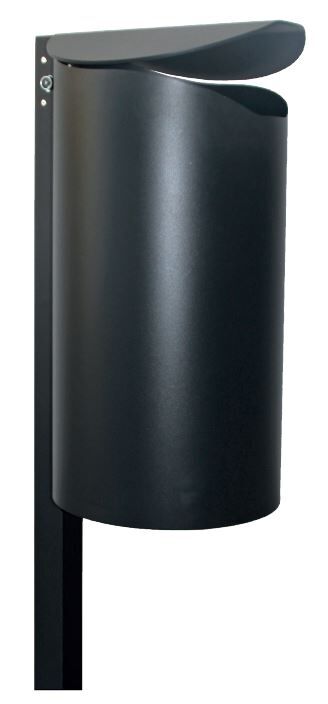Renner Stand Abfallbehälter 50L mit Pfosten RAL6005 zum Aufschrauben Produktbild Renner Stand Abfallbehälter 50L mit Pfosten RAL6005 zum Aufschrauben