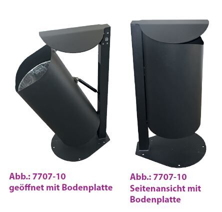Renner Stand Abfallbehälter 50L mit Pfosten RAL7021 zum Aufschrauben Produktbild Renner Stand Abfallbehälter 50L mit Pfosten RAL7021 zum Aufschrauben bild 3