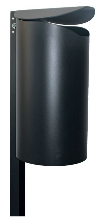 Renner Stand Abfallbehälter 50L mit Pfosten RAL7021 zum Aufschrauben Produktbild Renner Stand Abfallbehälter 50L mit Pfosten RAL7021 zum Aufschrauben