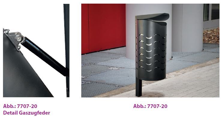 Renner Stand Abfallbehälter 60L Modell WAVE RAL5013 zum Einbetonieren Produktbild Renner Stand Abfallbehälter 60L Modell WAVE RAL5013 zum Einbetonieren bild 3