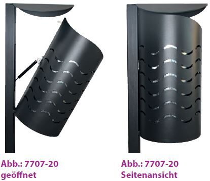 Renner Stand Abfallbehälter 60L Modell WAVE RAL6005 zum Einbetonieren Produktbild Renner Stand Abfallbehälter 60L Modell WAVE RAL6005 zum Einbetonieren bild 4