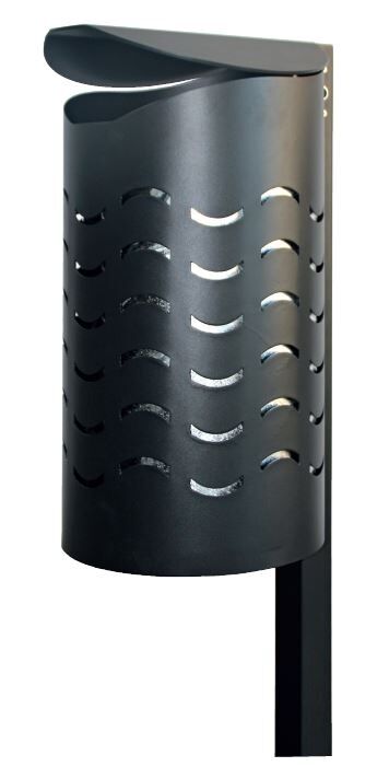 Renner Stand Abfallbehälter 60L Modell WAVE RAL7016 zum Einbetonieren Produktbild Renner Stand Abfallbehälter 60L Modell WAVE RAL7016 zum Einbetonieren