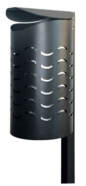 Renner Stand Abfallbehälter 60L Modell WAVE RAL7021 zum Einbetonieren Produktbild Renner Stand Abfallbehälter 60L Modell WAVE RAL7021 zum Einbetonieren