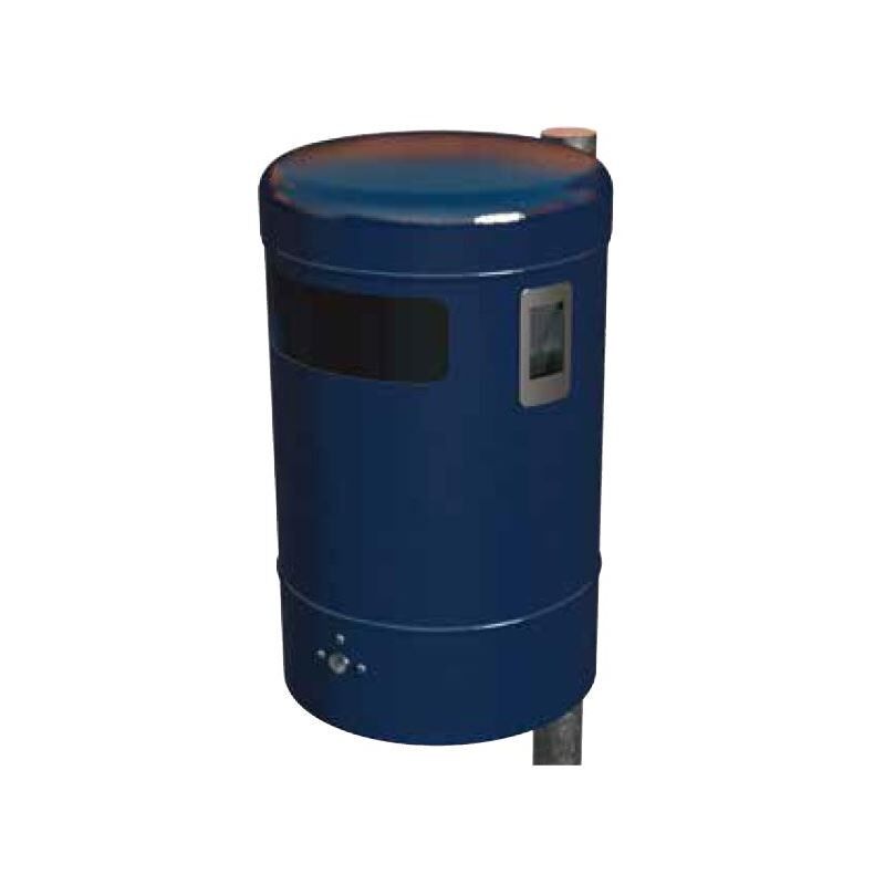 Renner Rund Abfallbehälter 50L RAL7016 mit Ascher Produktbild Renner Rund Abfallbehälter 50L RAL7016 mit Ascher