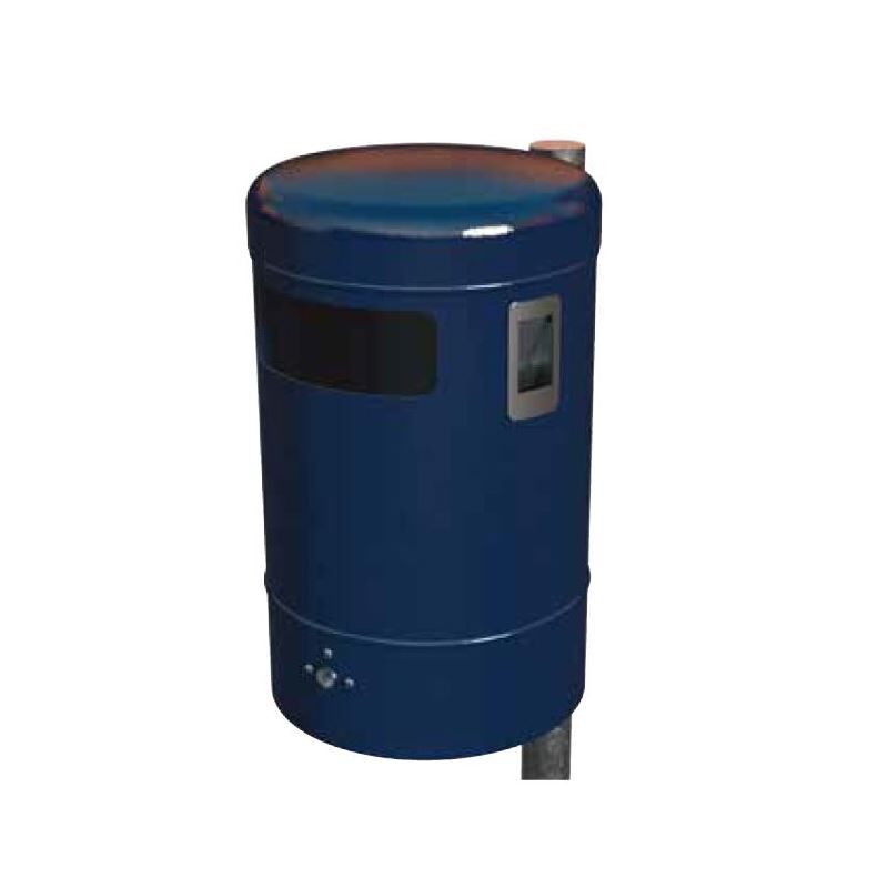 Renner Rund Abfallbehälter 50L RAL5013 mit Ascher Produktbild Renner Rund Abfallbehälter 50L RAL5013 mit Ascher