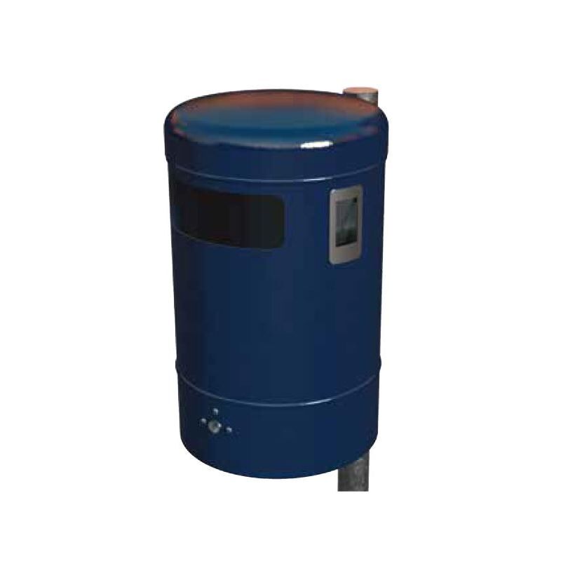 Renner Rund Abfallbehälter 50L RAL6005 mit Ascher Produktbild Renner Rund Abfallbehälter 50L RAL6005 mit Ascher