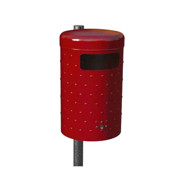 Renner Rund Abfallbehälter 50L Feuerverzinkt Noppenblech-Design Produktbild Renner Rund Abfallbehälter 50L Feuerverzinkt Noppenblech-Design