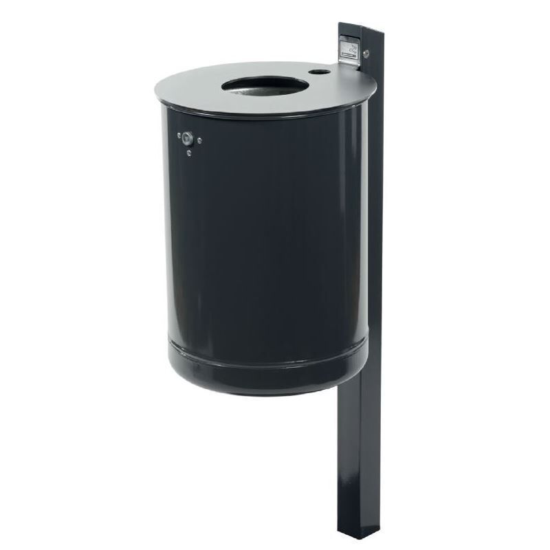 Renner Abfallbehälter Serie EP 46,5L mit Ascher RAL6005 zum EInbetonieren Produktbild Renner Abfallbehälter Serie EP 46,5L mit Ascher RAL6005 zum EInbetonieren