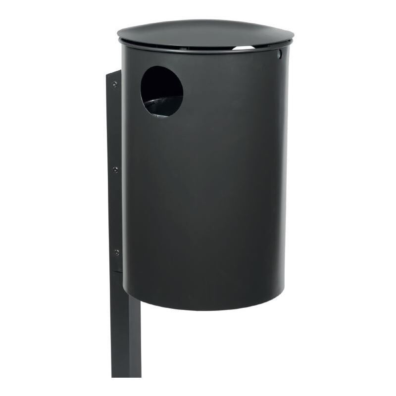 Renner Stand Abfallbehälter feuerverzinkt 50L mit Q-Rohrpfosten zum Einbetonieren Produktbild Renner Stand Abfallbehälter feuerverzinkt 50L mit Q-Rohrpfosten zum Einbetonieren