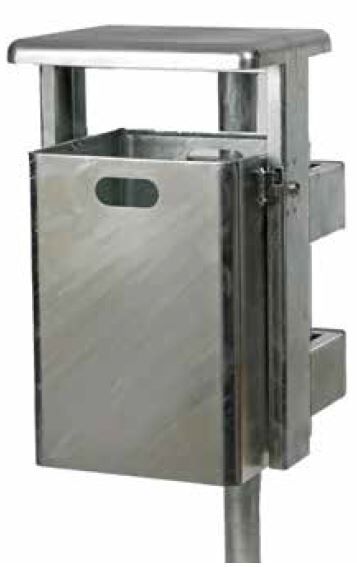 Renner Rechteck Abfallbehälter 40L DB703 mit Ascher Produktbild Renner Rechteck Abfallbehälter 40L DB703 mit Ascher