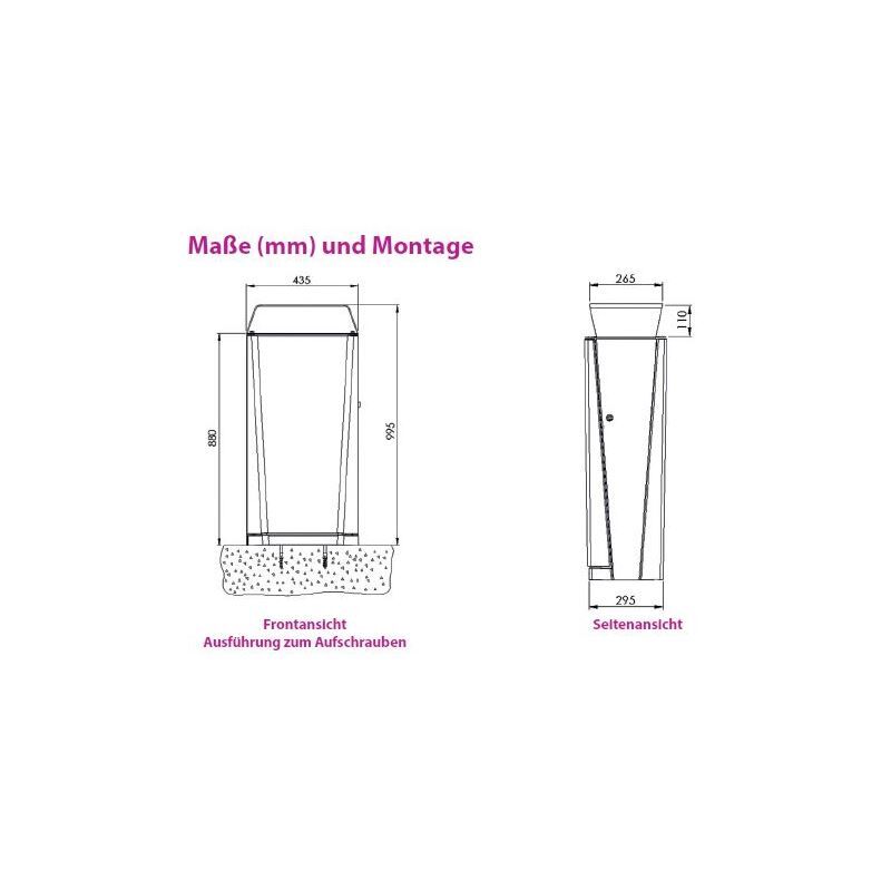 Renner Stand Abfallbehälter Modell ESTILO 70L RAL5013 zum Aufschrauben Produktbild Renner Stand Abfallbehälter Modell ESTILO 70L RAL5013 zum Aufschrauben bild 2